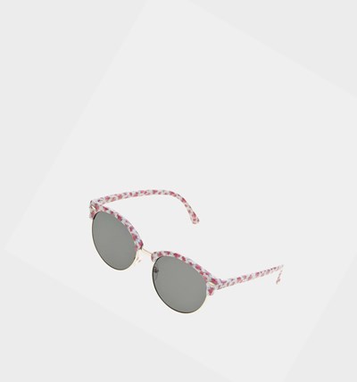 White Betsey Johnson Buttoned Up Printed Women's Sunglasses | DTAK-01647