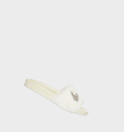 White Betsey Johnson Sb-alice Women's Sandals | UGDI-69302