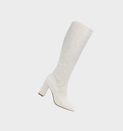 White Betsey Johnson Sb-candy Women's Heels | MHDR-56149