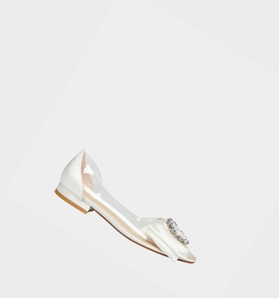 White Betsey Johnson Sb-nelie Women's Flats | JEFR-24890