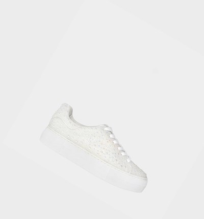 White Betsey Johnson Sidny Women's Sneakers | CFIM-61854