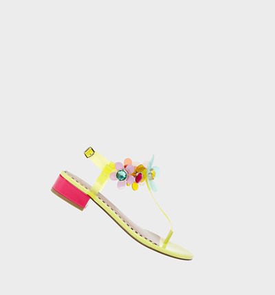 Yellow Betsey Johnson Alanni Women's Sandals | RVBO-46537