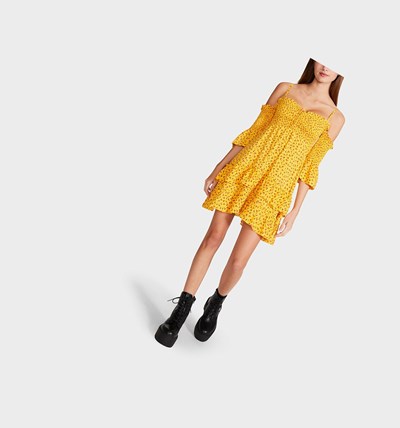 Yellow Betsey Johnson Cherry Delight Mini Women's Dresses | KYUP-29587