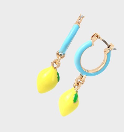 Yellow Betsey Johnson Island Time Lemon Huggies Women's Earrings | RWTQ-23178