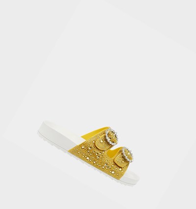 Yellow Betsey Johnson Trudy Women's Sandals | YXVH-30976